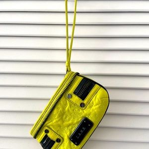 LAMB neon yellow wristlet